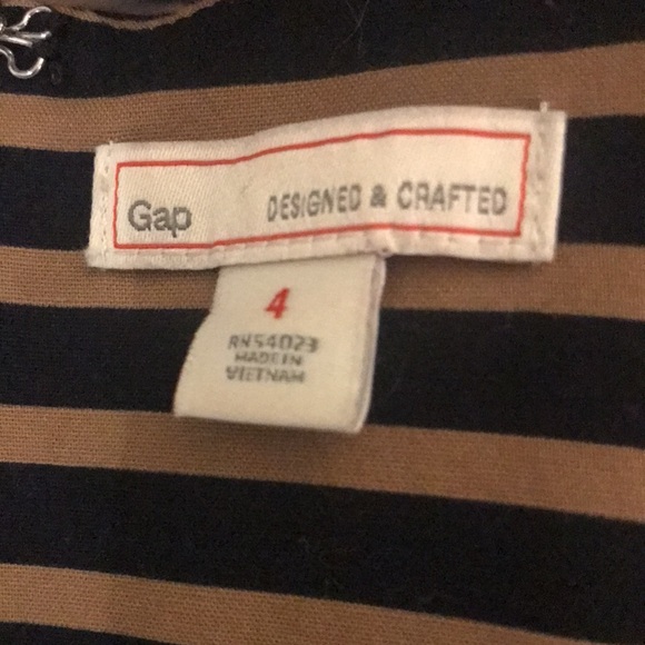 Gap Black and Tan Striped Dress - Size 4 - Picture 8 of 9